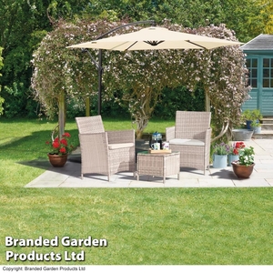 Seville Rattan Garden Bistro Set - Snow Grey