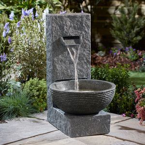 Serenity Stone-Effect Cascading Water Bowl Water Feature