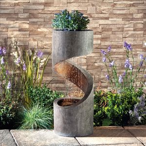 Serenity Spiral Rainfall Water Feature with Planter