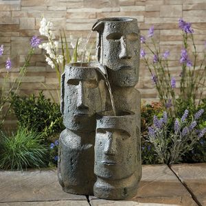 Serenity Easter Island Head Cascade Water Feature