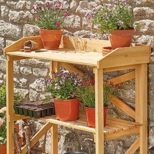 Garden Grow Wooden Two-Tier Potting Bench