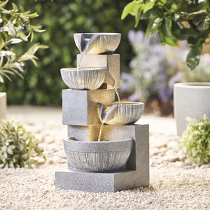Four-Tier Cascading Bowl Water Feature