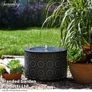 Marrakech Grey Lantern Effect Metal Water Feature