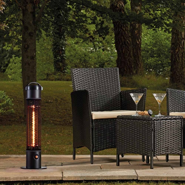 Garden Glow Electric Freestanding 1200W Patio Heater with Remote