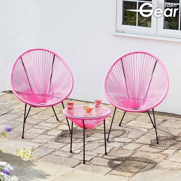 Garden Gear Leon String Bistro Set - Pink