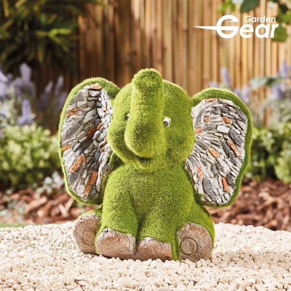 Garden Gear Flocked Effect Elephant Garden Ornament