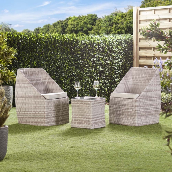 Garden Gear 3-Piece Stacking Rattan Bistro Set