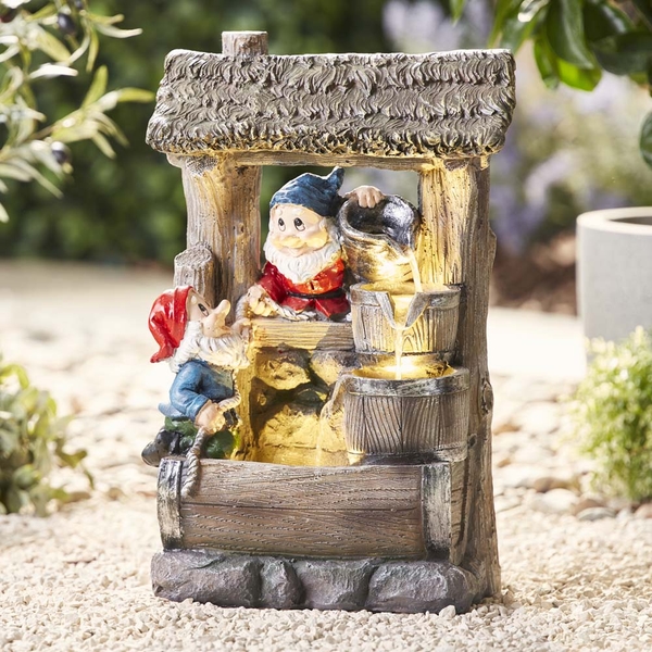 Serenity Gnome Wishing Well Water Feature