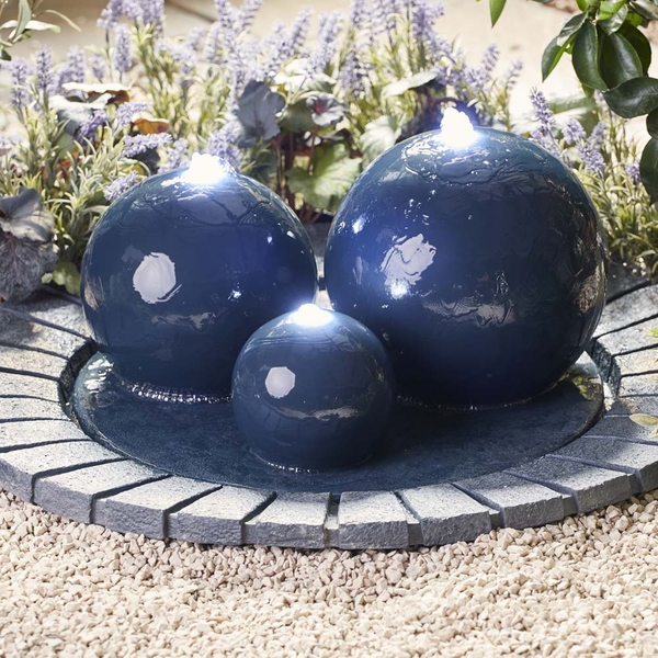 Serenity Large Bowl with Three Spheres Water Feature