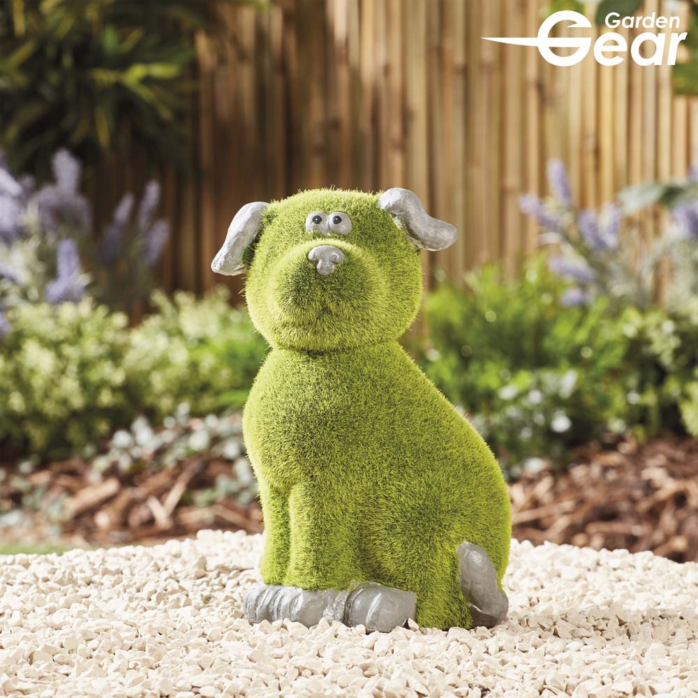 Garden Gear Flocked Effect Dog Garden Ornament | Garden Gear